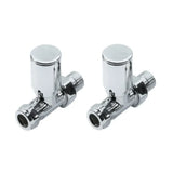 Kartell K-VIT Radiator Valve Straight 15mm (Pair) Chrome