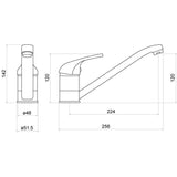 Nuie Jorim Single Lever Kitchen Tap Kitchen Mixer – Chrome, photo 2