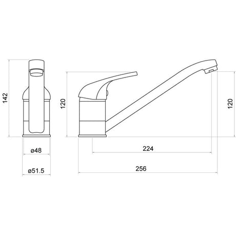 Nuie Jorim Single Lever Kitchen Tap Kitchen Mixer – Chrome, photo 2