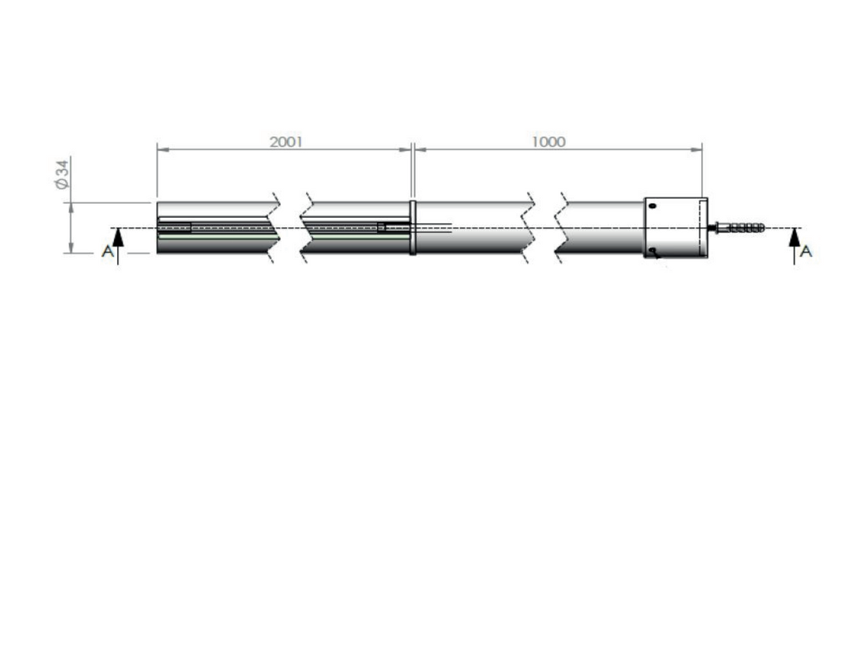 Kartell K-VIT KV8 Wetroom Screen Ceiling Post 2m (plus 1m) Chrome (KON201WP)