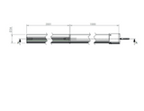 Kartell K-VIT KV8 Wetroom Screen Ceiling Post 2m (plus 1m) Chrome (KON201WP)