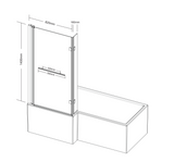 Kartell K-VIT Koncept 'L' Shaped Tetris Shower Bath Screen With Towel Bar (KONLS)