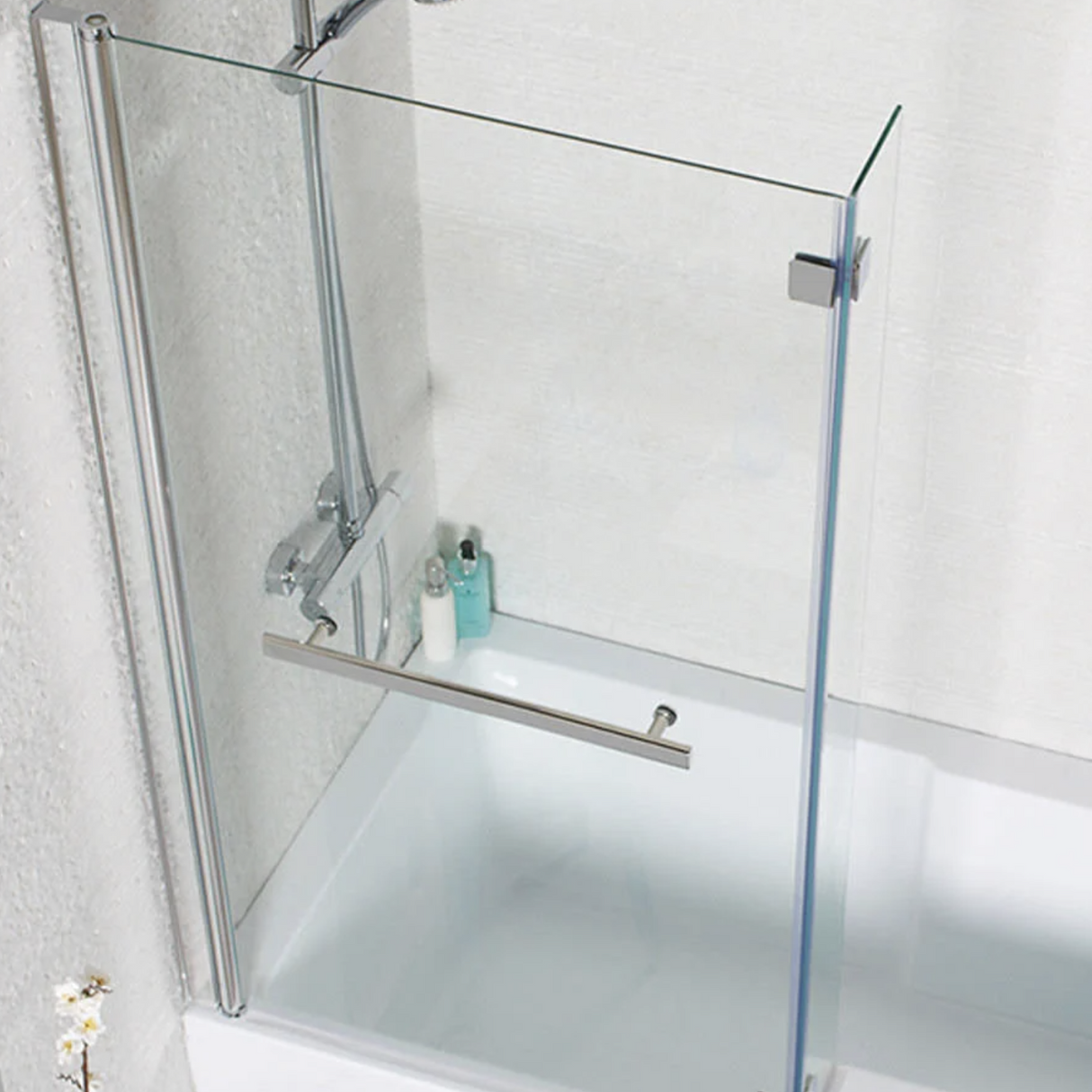 Kartell K-VIT Koncept 'L' Shaped Tetris Shower Bath Screen With Towel Bar (KONLS)