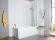 Kartell K-VIT Koncept straight bath screen with square edge and extension panel, chrome