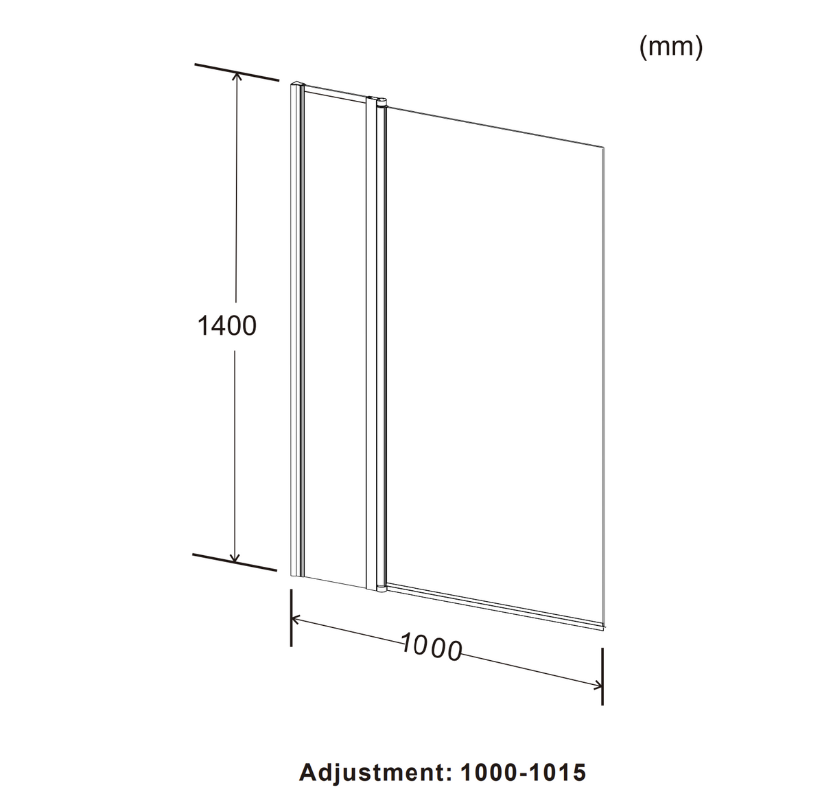 Kartell K-VIT Koncept 1400x1000mm Straight Square Bath Screen with Extension Panel 6mm (KONSSS1)