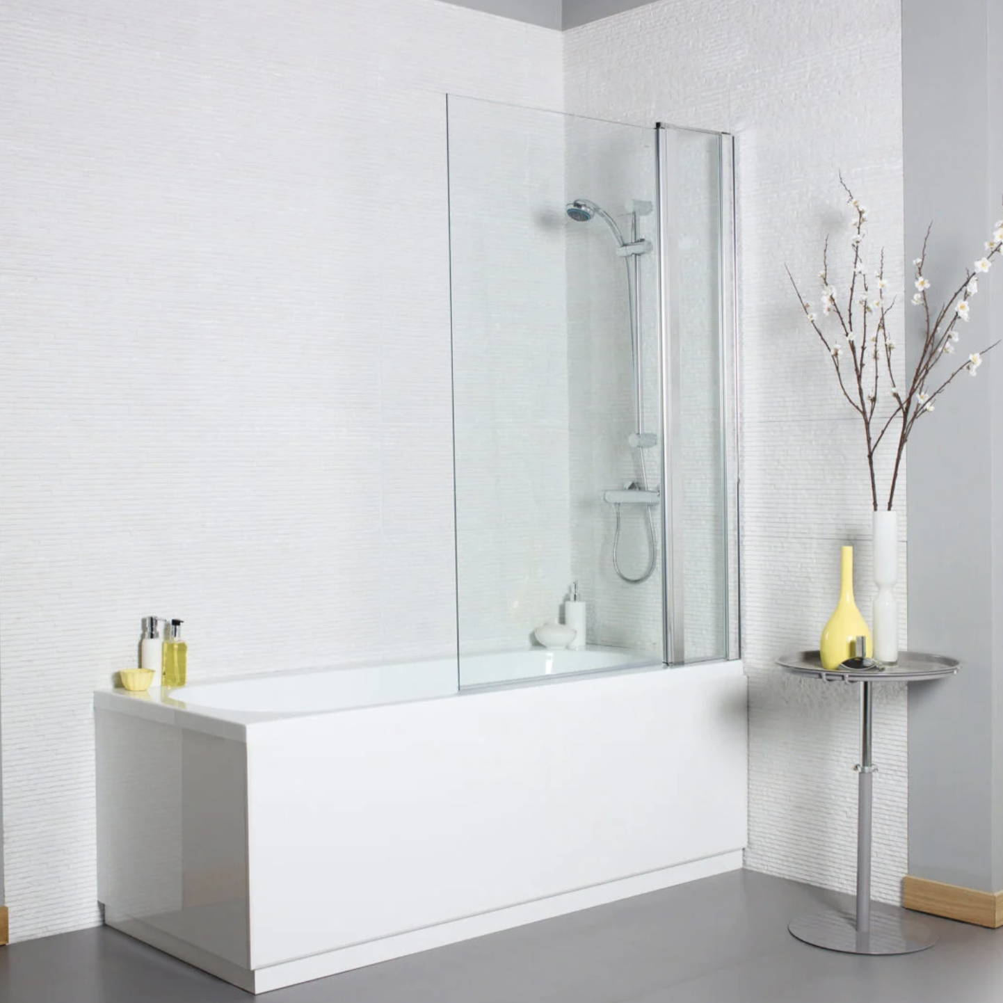 Kartell K-VIT Koncept 1400x1000mm Straight Square Bath Screen with Extension Panel 6mm (KONSSS1)