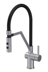 Nuie Ravi Mono Basin Single Lever Round Basin Tap & Magnetic Rinser – Chrome, Matt Black, Brushed Nickel or Brushed Brass, photo 3