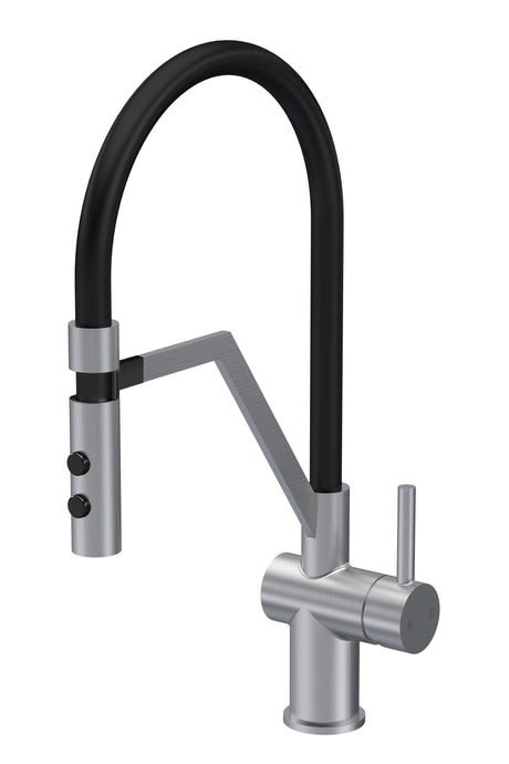 Nuie Ravi Mono Basin Single Lever Round Basin Tap & Magnetic Rinser – Chrome, Matt Black, Brushed Nickel or Brushed Brass, photo 3