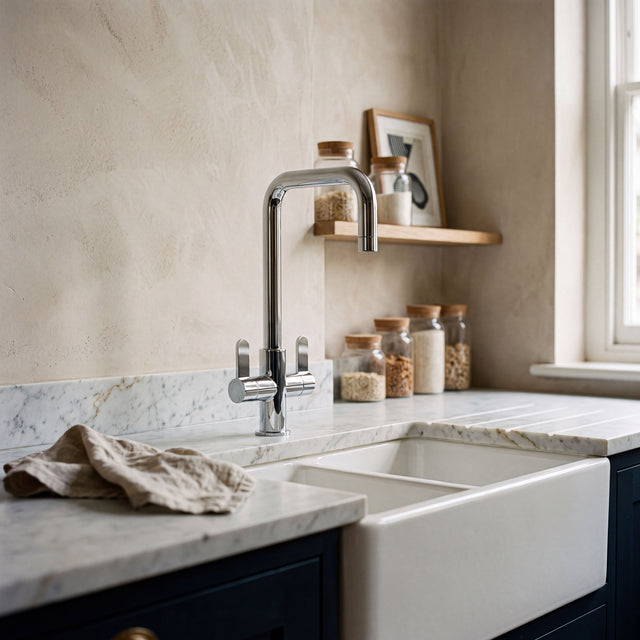 Nuie Kosi Twin Kitchen Mono Basin Mixer – Chrome, Matt Black, Brushed Nickel or Brushed Brass