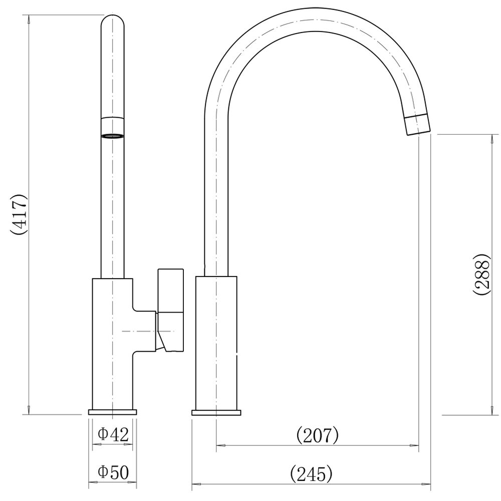 Nuie Zayan Single Lever Tap – Chrome, photo 2