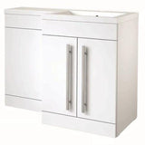 Kartell K-VIT Matrix 2 Door L-Shaped Furniture Pack 1100mm Right Hand - White Gloss (FUR001PU-FUR402MA-FUR431NEW-ACC001N)