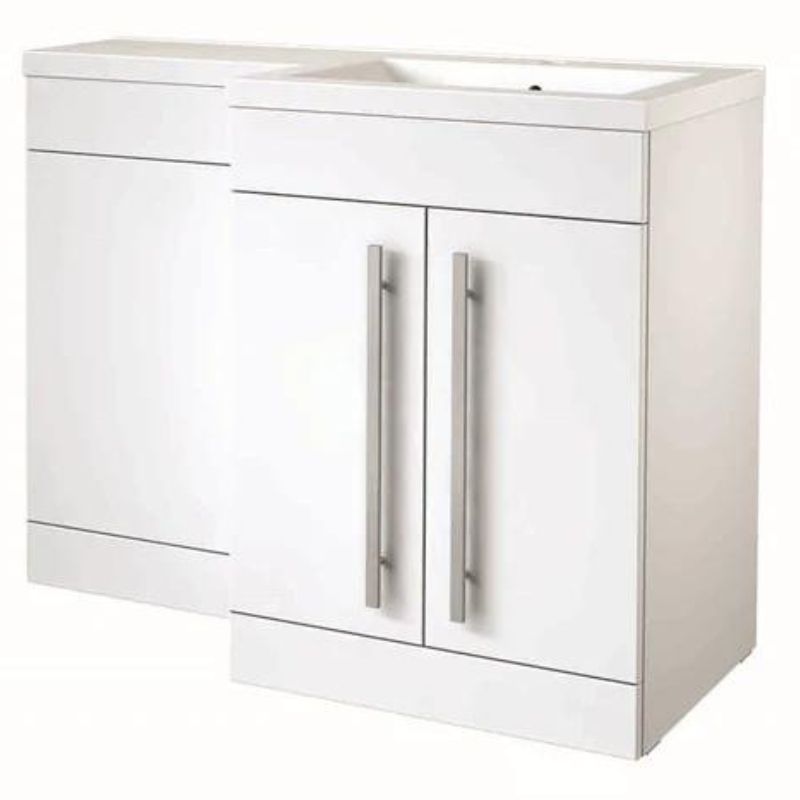 Kartell K-VIT Matrix 2 Door L-Shaped Furniture Pack 1100mm, Right Hand - White Gloss