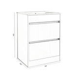 Kartell K-VIT City 600mm Floor Standing Unit With Ceramic Basin - Storm Grey Gloss (FUR710CI-FUR057PU)