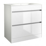 Kartell K-VIT City 800mm Floor Standing Unit With Ceramic Basin - White Gloss (FUR714CI-FUR060PU)