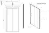 Kartell K-VIT KV6 Sliding Shower Door 1100mm (SIX1100SD)