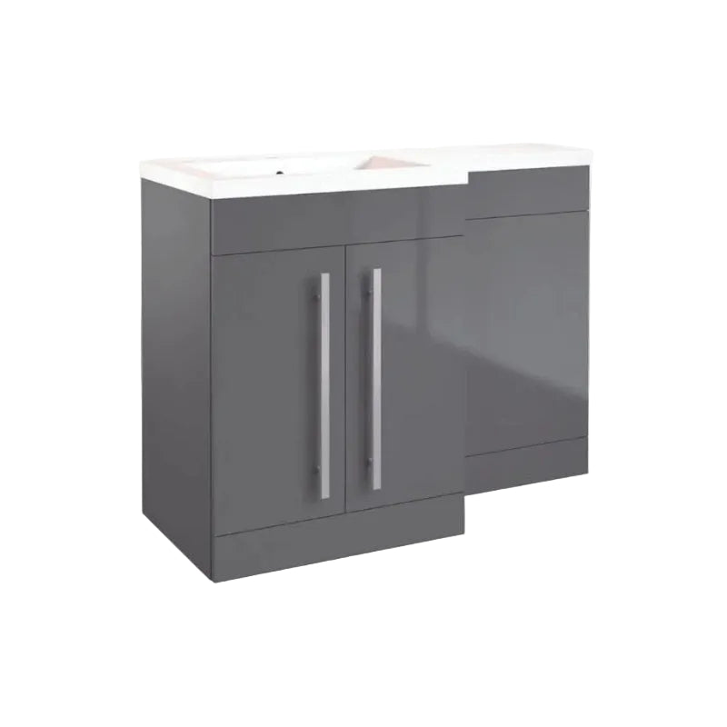 Kartell K-VIT Matrix 2 Door L-Shaped Furniture Pack 1100mm, Left Hand - Storm Grey Gloss
