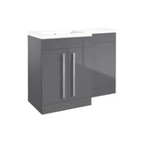 Kartell K-VIT Matrix 2 Door L-Shaped Furniture Pack 1100mm, Left Hand - Storm Grey Gloss
