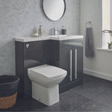 Kartell K-VIT Matrix 2 Door L-Shaped Furniture Pack 1100mm Left Hand - Storm Grey Gloss (FUR003PU-FUR411MA-FUR430NEW-ACC001N)