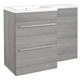 Kartell K-VIT Matrix 2 Drawer L-Shaped Furniture Pack 1100mm Left Hand - Silver Oak (PS0600DR-PS0505MA-FUR430NEW-ACC001N)