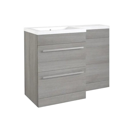 Kartell K-VIT Matrix 2 Drawer L-Shaped Furniture Pack 1100mm, Left Hand - Silver Oak