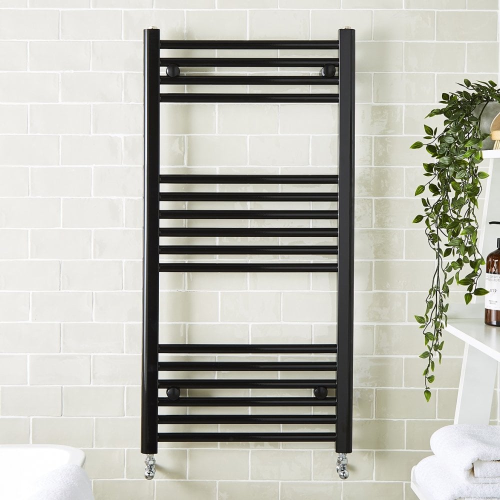 Kartell K-VIT Straight Black Heated Towel Rail