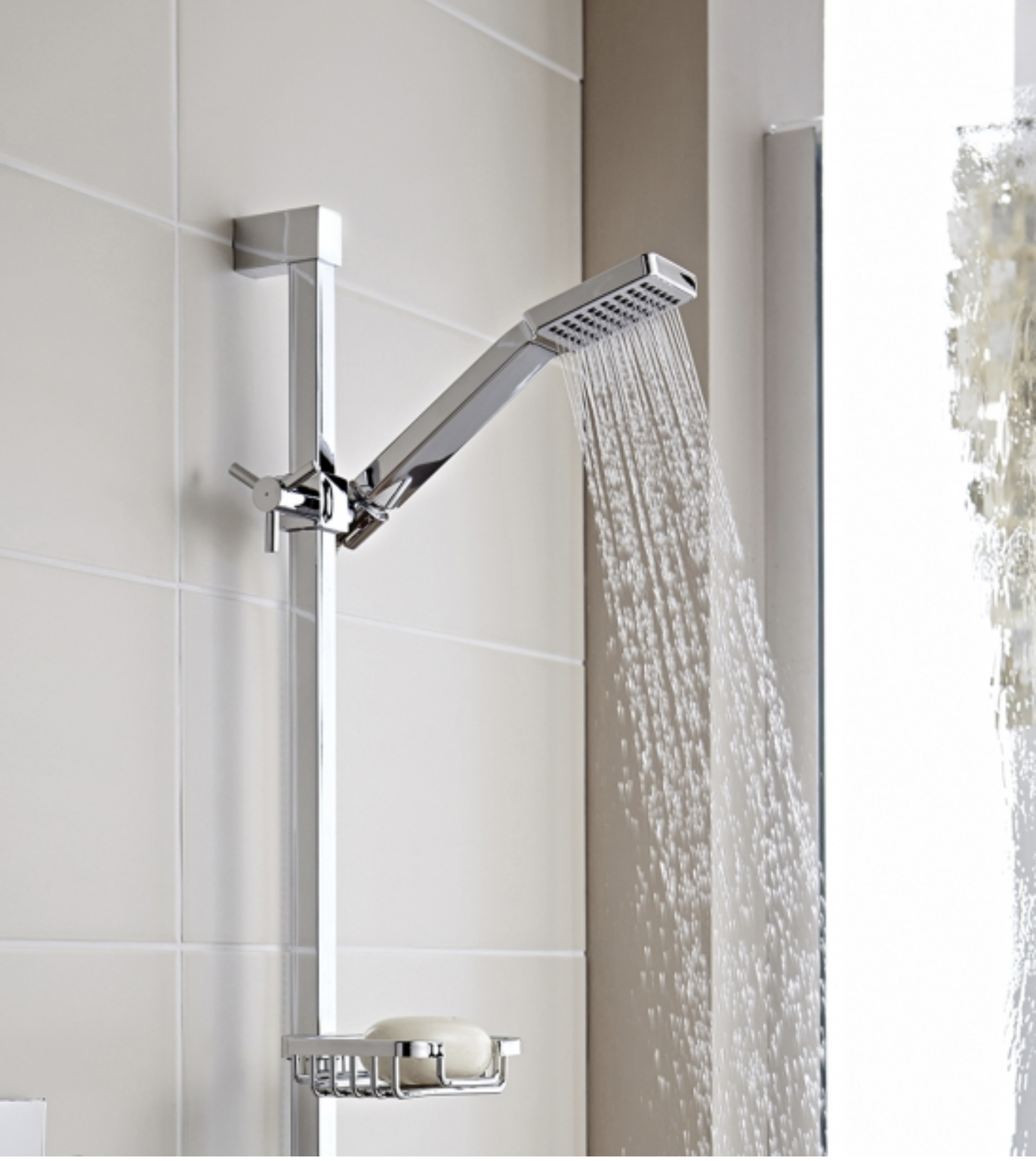 Kartell K-VIT Element Option 1 Concealed Thermostatic Shower With Adjustable Slide Rail Kit - Chrome (SHO009EL-SHO070CU-SHO091OE)