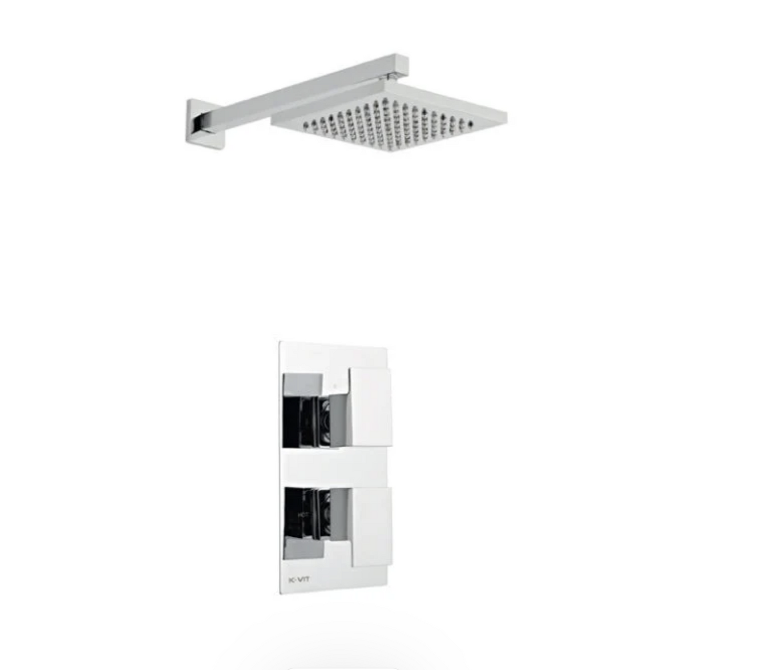 Kartell K-VIT Element Option 2 Concealed Thermostatic Shower With Fixed Overhead Drencher- Chrome (SHO009EL-SHO073CU)