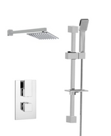 Kartell K-VIT Element Option 3 Thermostatic Concealed Shower with Adjustable Slide Rail KIt & Fixed Overhead Drencher - Chrome (SHO010EL-SHO070CU-SHO091OE-SHO073CU)