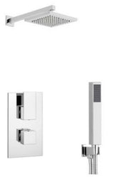 Kartell K-VIT Element Option 4 Thermostatic Concealed Shower with Overhead Drencher & Separate Handshower- Chrome (SHO010EL-SHO073CU-SHO106S)