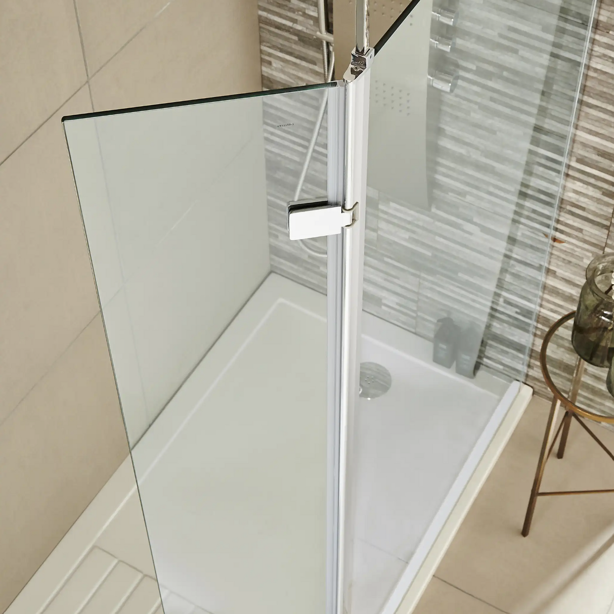 Kartell K-VIT KV8 300mm Hinged Wetroom Return Panel  (KCEIGHT300W)(KCEIGHT300B)(KCNER300W)(KCEIGHT300BN)