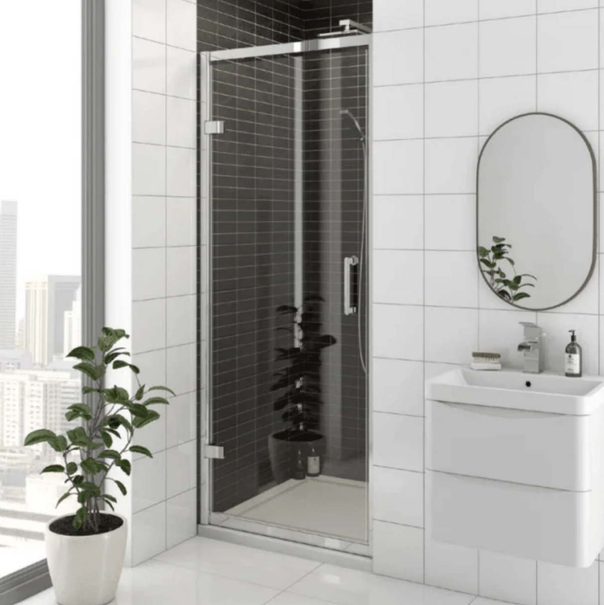 Kartell K-VIT KV8 900mm Hinged Shower Door 8mm (EIGHT900HD)