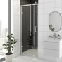 Kartell K-VIT KV8 hinged shower door in chrome, 8mm glass