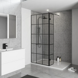 Kartell K-VIT KV8 Krittal 700mm x 2000mm Wetroom Screen Black (KRI700W)
