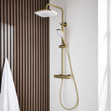 Kartell K-VIT Kolt Option 1 Shower With Sliding Handset & Overhead Drencher-Brushed Brass (SHO320KBB)