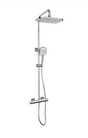 Kartell K-VIT Kolt Option 1 thermostatic bar shower with overhead drencher and sliding handset in Chrome