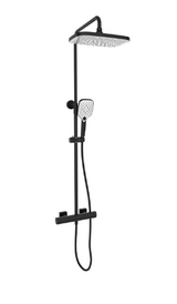 Kartell K-VIT Kolt Option 1 Thermostatic Bar Shower with Overhead Drencher and Sliding Handset- Matt Black(SHO310KBL)