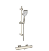 Kartell K-VIT Kolt Option 2 Thermostatic Bar Shower with Adjustable Slide Rail Kit – Brushed Nickel (SHO331KBN-SHO332KBN)