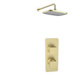 Kartell K-VIT Kolt Option 4 Thermostatic Concealed Shower with Adjustable Slide Rail Kit– Brushed Brass (SHO323KBB-SHO322KBB-SHO145OT)