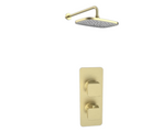 Kartell K-VIT Kolt Option 3 concealed thermostatic shower with fixed overhead drencher in Brushed Brass
