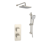 Kartell K-VIT Kolt Option 5 Thermostatic Concealed Shower with Adjustable Slide Rail Kit – Brushed Nickel (SHO334KBN-SHO335KBN-SHO332KBN-SHO090BN)