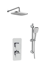 Kartell K-VIT Kolt Option 5 Thermostatic Concealed Shower with Diverter Adjustable Slide Rail Kit & Fixed Overhead Drencher - Chrome (SHO304KCP-SHO305KCP-SHO302KCP-SHO092OE)