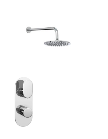 Kartell K-VIT Logik Option 2 Thermostatic Shower with Fixed Overhead Drencher