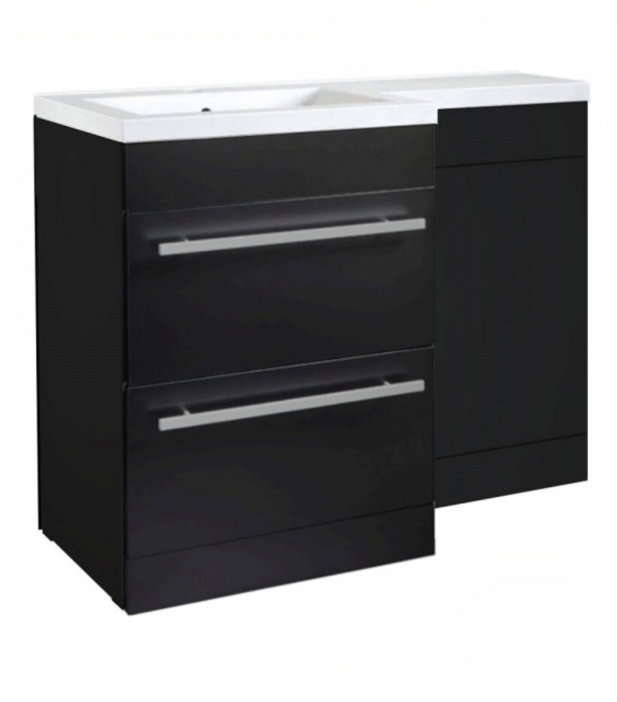 Kartell K-VIT Matrix 1100mm 2 Drawer L-Shaped Furniture Pack - Cistern Included