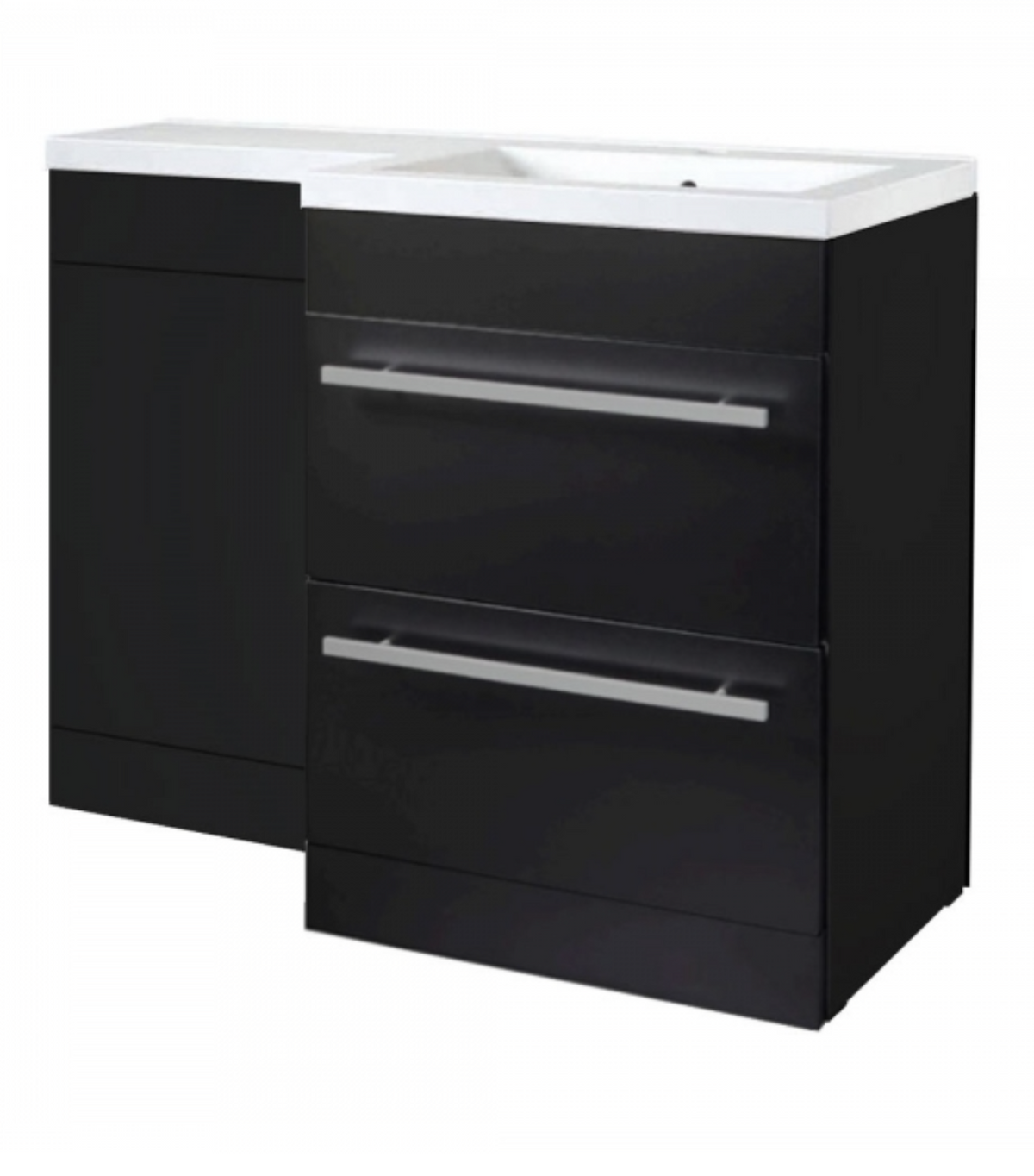 Kartell K-VIT Matrix 1100mm 2 Drawer L-Shaped Furniture Pack - Cistern Included