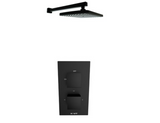 Kartell K-VIT Nero Square Option 2 Thermostatic Concealed Shower with Fixed Overhead Drencher- Matt Black (SHO047NS-SHO056NS)