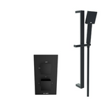 Kartell K-VIT Nero Square Option 3 Thermostatic Concealed Shower with Fixed Overhead Drencher- Matt Black (SHO047NS-SHO058NS-SHO089NS)