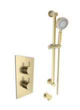 Kartell K-VIT Ottone Option 3 Thermostatic Concealed Shower with Adjustable Slide Rail Kit- Gold (SHO141OT-SHO144OT-SHO145OT)