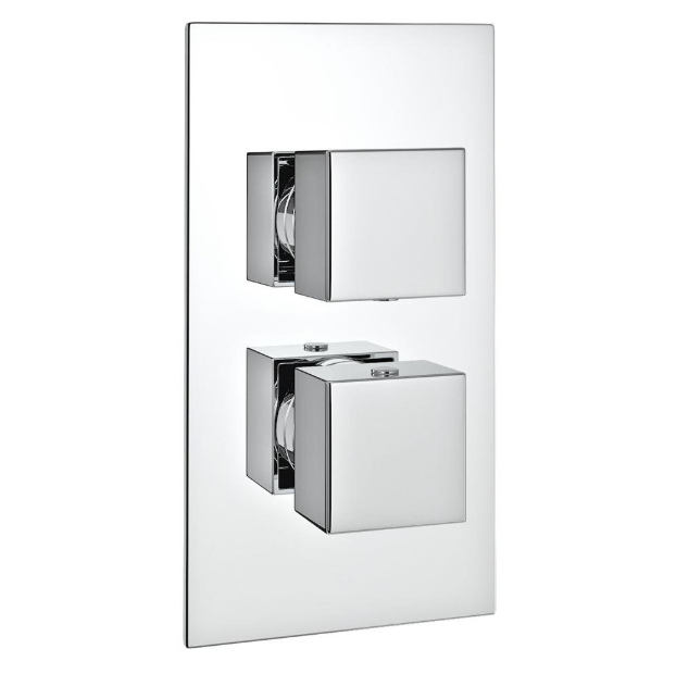 Kartell K-VIT Pure Option 3 Thermostatic Concealed Shower with Slide Rail Kit & Overhead Drencher (SHO027PR-SHO070CU-SHO091OE-SHO073CU)