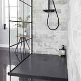 Kartell K-VIT Naturals Stone Effect Rectangle Shower Tray - 1200x700mm Graphite (STOR1207GP)