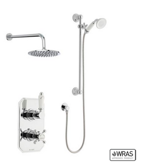Kartell K-VIT Viktory Option 3 Thermostatic Shower with Slide Rail Kit and Overhead Drencher